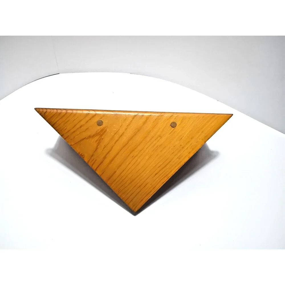 Honey Oak Corner Tabletop Shelf, Handmade, Painted Hearts, VTG Farmhouse Grandma